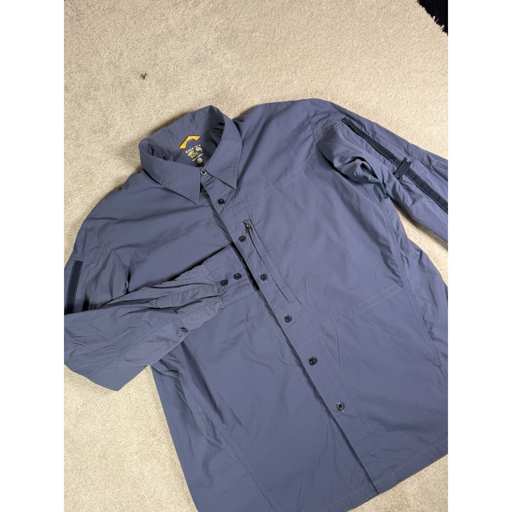 Mountain Hardwear Button Up Shirt Mens XL Blue Vented Long Sleeve Hiking Fishing